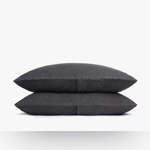 Parachute linen pillowcase standard coal set of 2